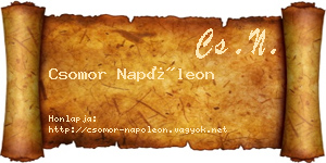 Csomor Napóleon névjegykártya